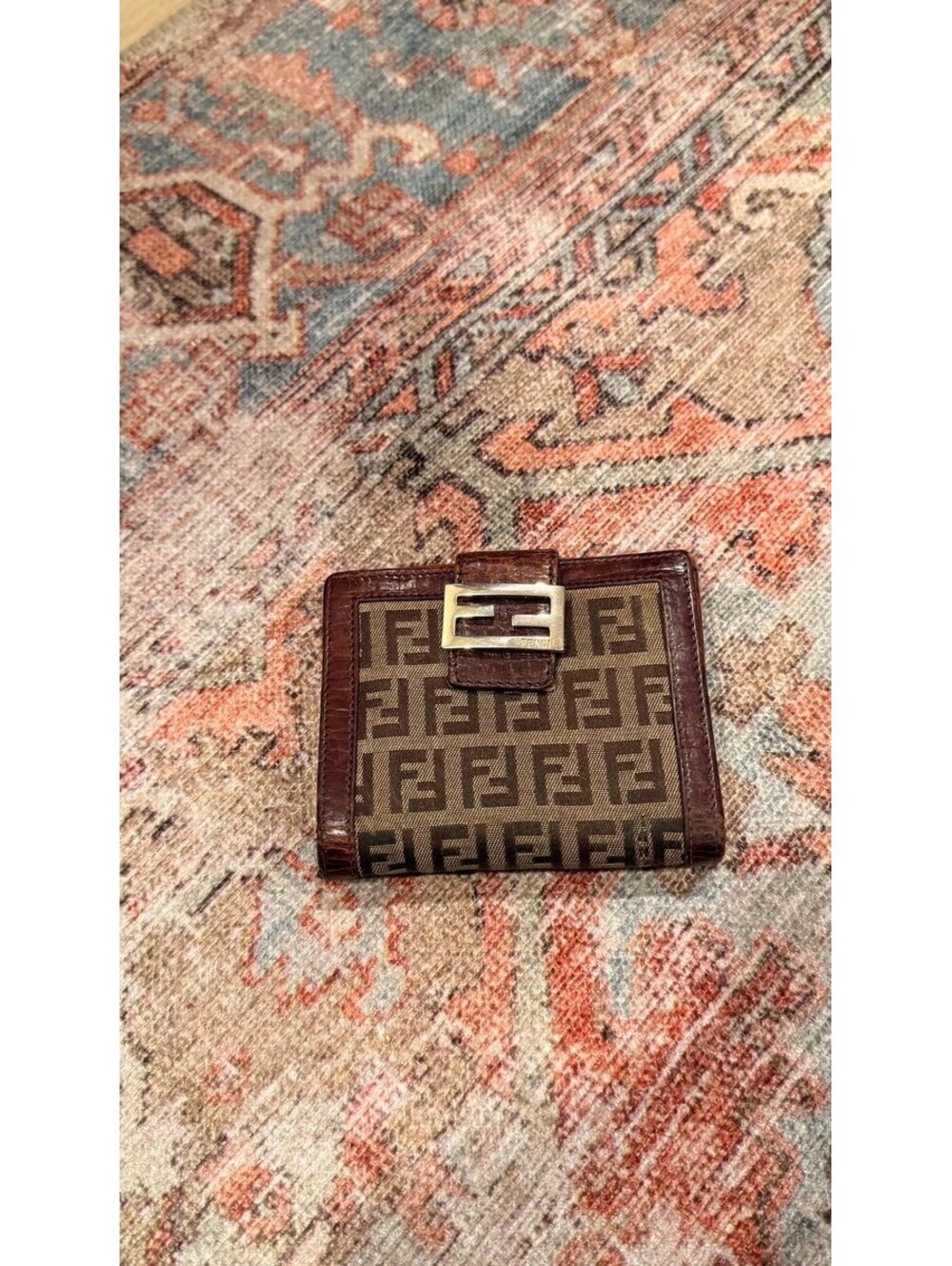Authentic FENDI Zuccino Brown
Canvas Leather Bifold Wallet